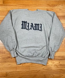 Vintage Style University Of Miami Champion Reverse Weave Apparel T-Shirt, Sweatshirt Hoodie For Ncaa Fans