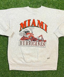Vintage Style University Of Miami Hurricanes Crewneck Sweatshirt Gift For Her/Him