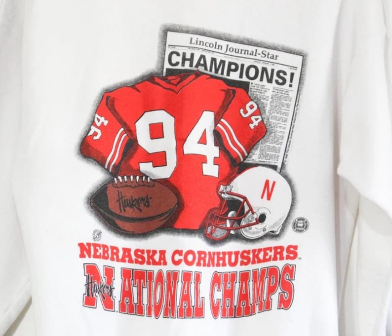 Vintage Style University Of Nebraska Cornhuskers Huskers Champions Sweatshirt, Nebraska Sweater, Vintage Style 90S Shirt - Image 2