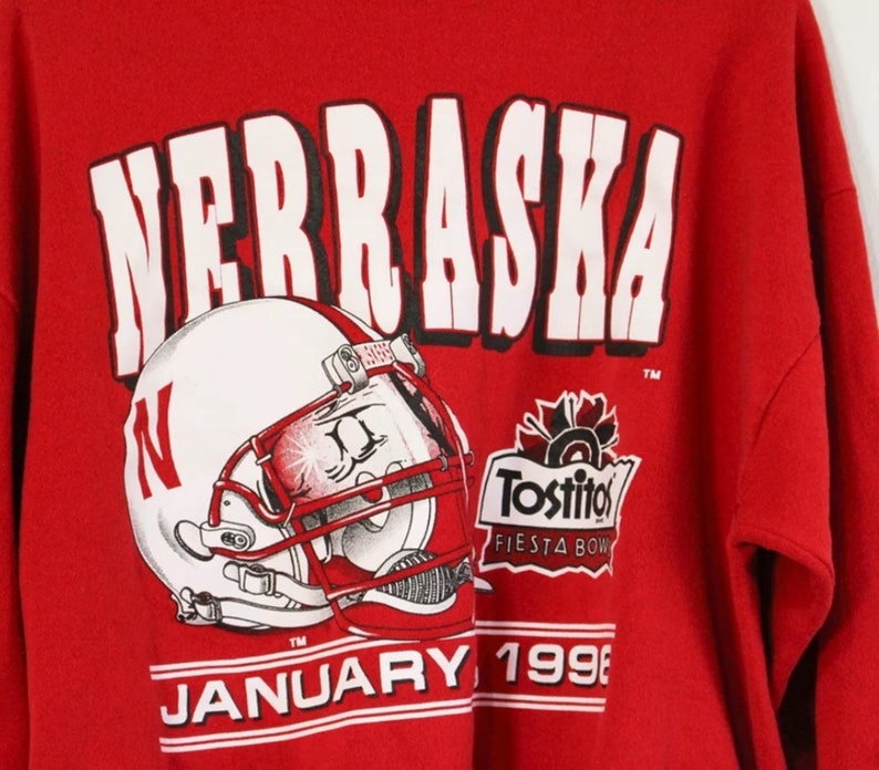 Vintage Style University Of Nebraska Cornhuskers Huskers Fiesta Bowl Sweatshirt, Vintage Style 90S Shirt Nebraska Shirt - Image 2