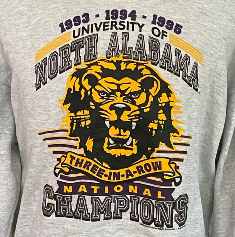 Vintage Style University Of North Alabama National Champions Ncaa Football Sweatshirt, North Alabama Sweater - Image 2
