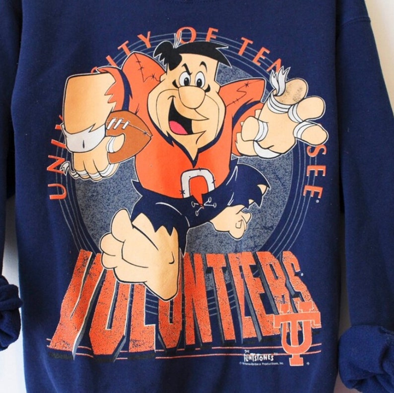 Vintage Style University Of Tennessee Volunteers Fred Flintstone Sweatshirt, Tennessee Volunteers Sweater - Image 2