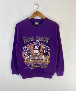 Vintage Style Vikings Triple Threat Sweatshirt By Pro Player Sweatshirt T-shirt, NFL Football Teams Gifts For Fans