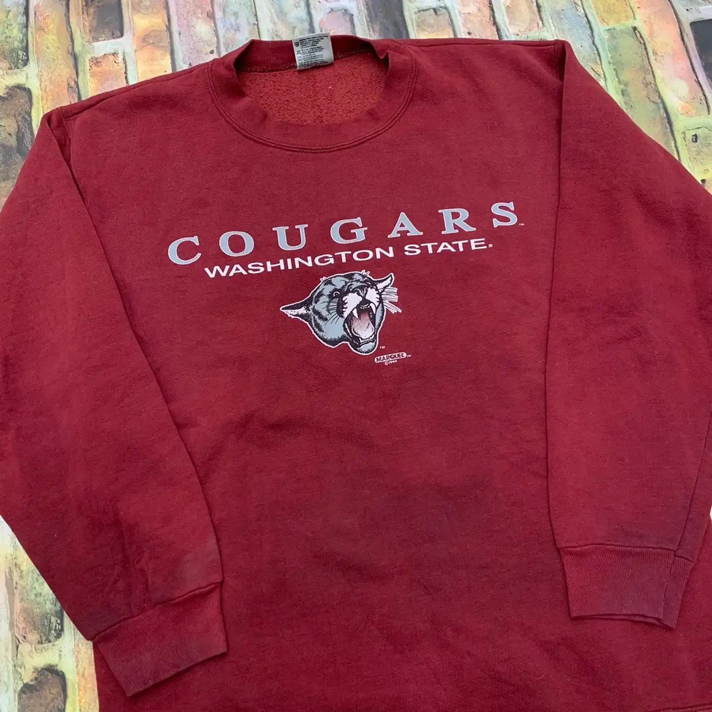 Vintage Style Washington State Cougars T-Shirt Sweatshirt Hoodie Crewneck Pullover American Football Gifts Lover - Image 2