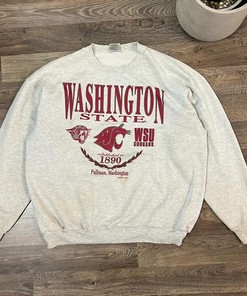 Vintage Style Washington State University Cougars University American Sweatshirt Gifts For Ncaa