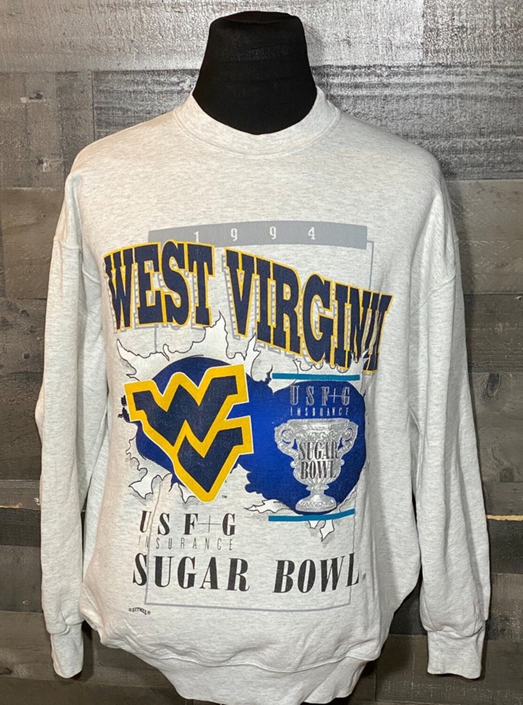 Vintage Style West Virginia Mountaineers 1994 Sugar Bowl Ncaa College Sweatshirt, West Virginia Sweater