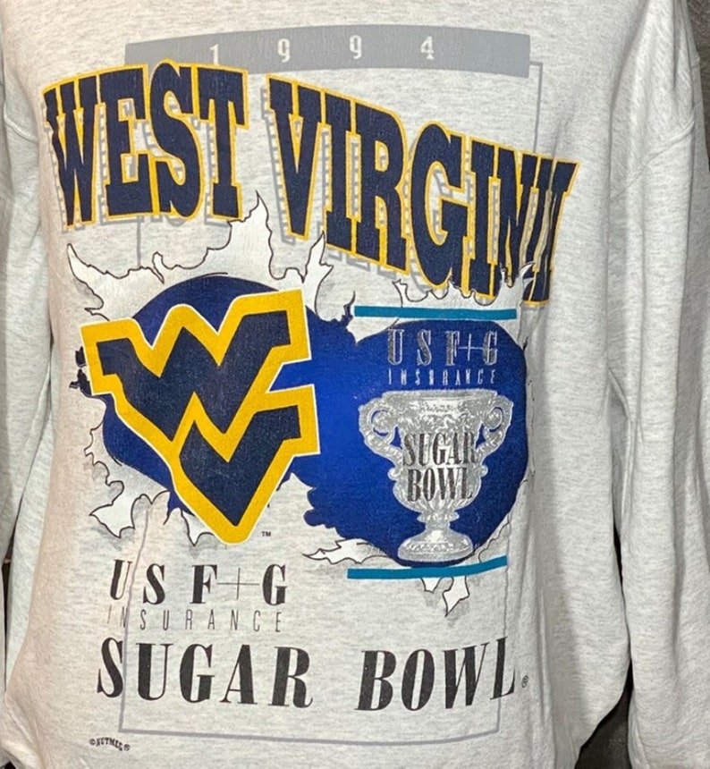 Vintage Style West Virginia Mountaineers 1994 Sugar Bowl Ncaa College Sweatshirt, West Virginia Sweater - Image 2