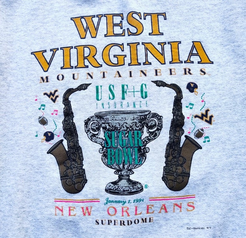 Vintage Style West Virginia Mountaineers Crewneck Sweatshirt Vintage West Virginia University Sweater And Shirt - Image 2