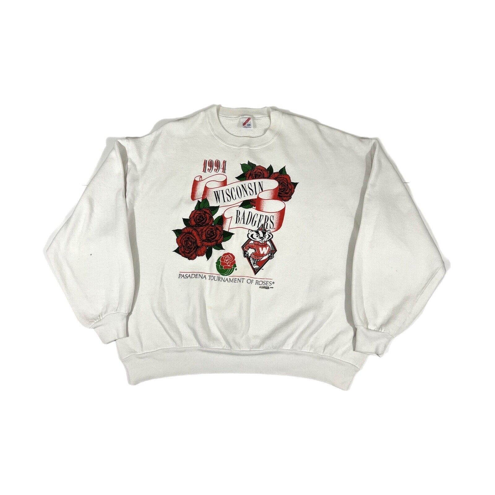 Vintage Style Wisconsin Badgers Rose Bowl 1994 Crewneck Sweatshirt - Image 2
