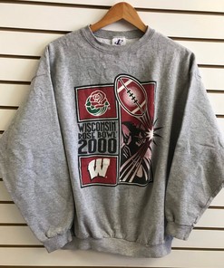 Vintage Style Wisconsin Badgers Rose Bowl 2000 Logo Sweatshirt