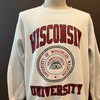 Vintage Style Wisconsin University White Crewneck Sweatshirt