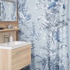 Vintage Toile Shower Curtain, Unique Bathtub Curtain with Vintage-Inspired Floral Botanical Design
