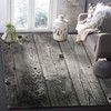 Vintage Tree Trunk Plank Antique Wood Area Rug - Non-Slip and Machine Washable with Home Decor Rug