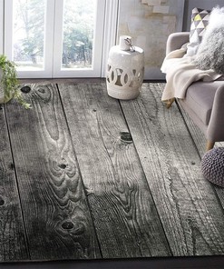 Vintage Tree Trunk Plank Antique Wood Area Rug - Non-Slip and Machine Washable with Home Decor Rug