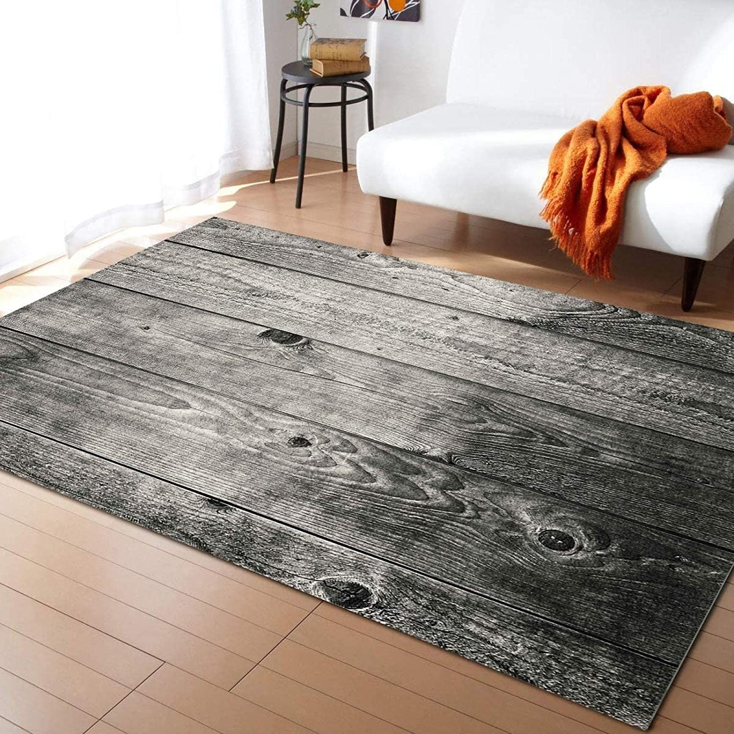 Vintage Tree Trunk Plank Antique Wood Area Rug - Non-Slip and Machine Washable with Home Decor Rug - Image 2