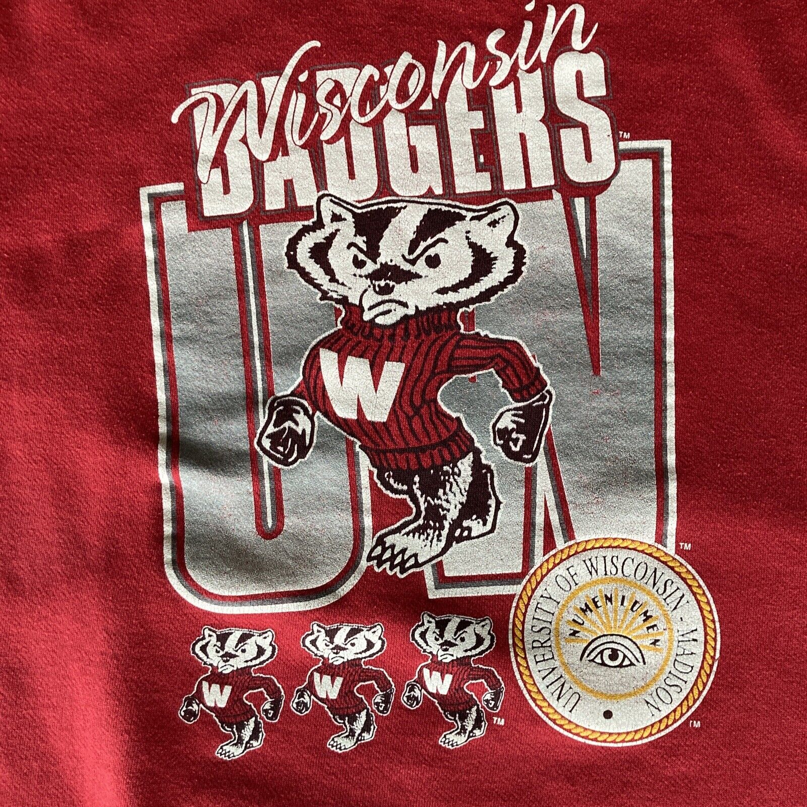 Vintage USA Wisconsin Badgers Red Bucky College Football Sweater - NCAA Hoodie - Image 2