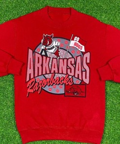 Vintage University Of Arkansas Razorbacks Ncaa Sweatshirt Retro 90S Arkansas Sweater