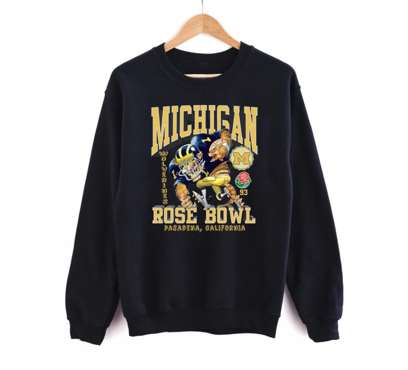Vintage University Of Michigan Wolverines Rose Bowl Sweatshirt With Michigan Wolverines Hoodie Shirt