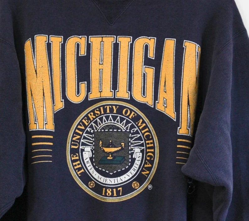 Vintage University Of Michigan Wolverines Sweatshirt, Retro U Of M Apparel, Gift For Him Or Her - Image 2