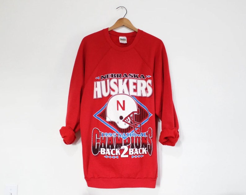 Vintage University Of Nebraska Cornhuskers Huskers 1995 Football Champions Sweatshirt