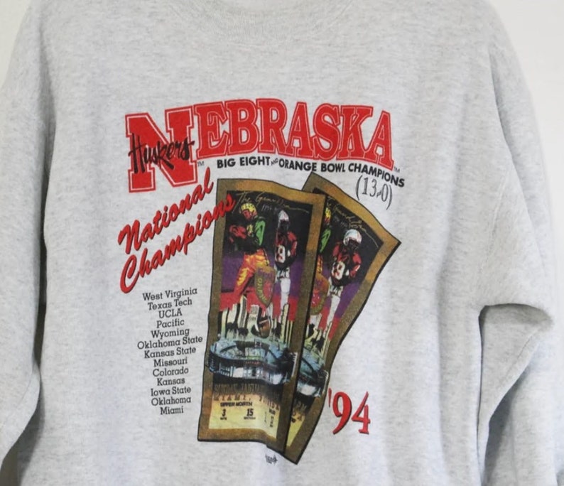 Vintage University Of Nebraska Cornhuskers Huskers Champions Sweatshirt, Nebraska Sweater, 90S T-Shirt - Image 2