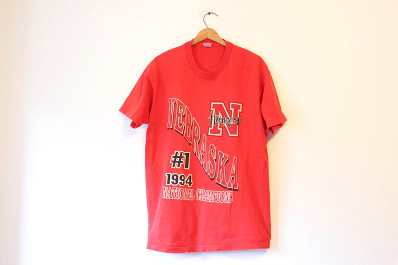 Vintage University Of Nebraska Cornhuskers Huskers Football Championship T Shirt 1994