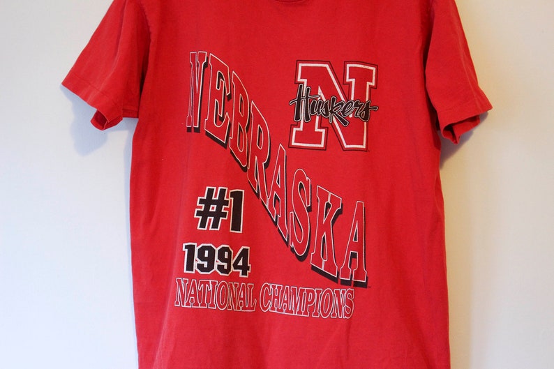 Vintage University Of Nebraska Cornhuskers Huskers Football Championship T Shirt 1994 - Image 2