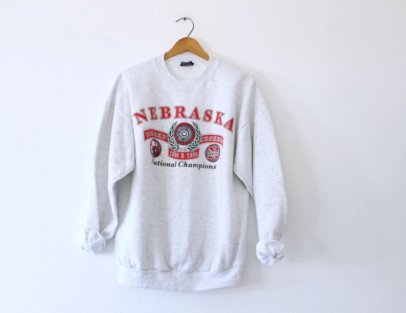 Vintage University Of Nebraska Cornhuskers Huskers National Champions Sweatshirt