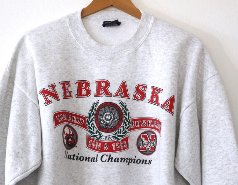 Vintage University Of Nebraska Cornhuskers Huskers National Champions Sweatshirt - Image 2