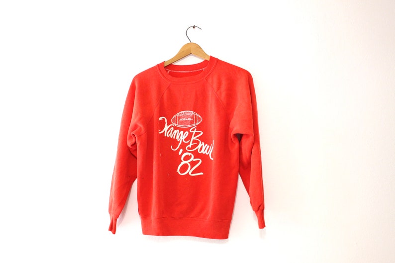 Vintage University Of Nebraska Cornhuskers Huskers Orange Bowl 1982 Sweatshirt Reprint