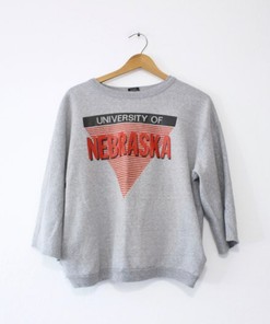 Vintage University Of Nebraska Cornhuskers Huskers Sweatshirt, Ncaa Hoodie, University Football Shirt