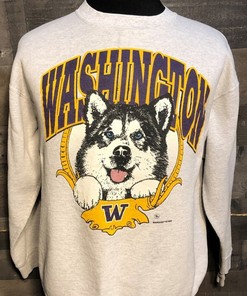 Vintage University Of Washington Huskies 1990S College Sweatshirt, Washington Huskies Sweater, Uw Huskies Hoodie