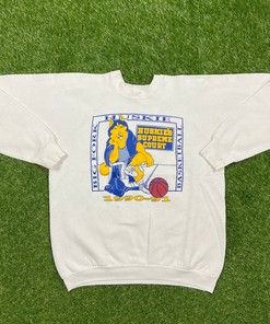 Vintage University Of Washington Huskies Crewneck Sweatshirt Fruit Of The Loom Ncaa College Basketball 1990S 90S