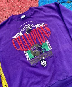 Vintage University Of Washington Huskies National Champions 1992 Sweatshir Hoodie