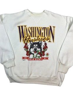 Vintage University Of Washington Huskies Rose Bowl 1991 Sweatshirt, Washington Huskies Crewneck Sweatshirt