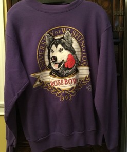 Vintage University Washington Huskies Rose Bowl 1992 Sweatshirt, Uw Basketball Hoodie College Student Gifts