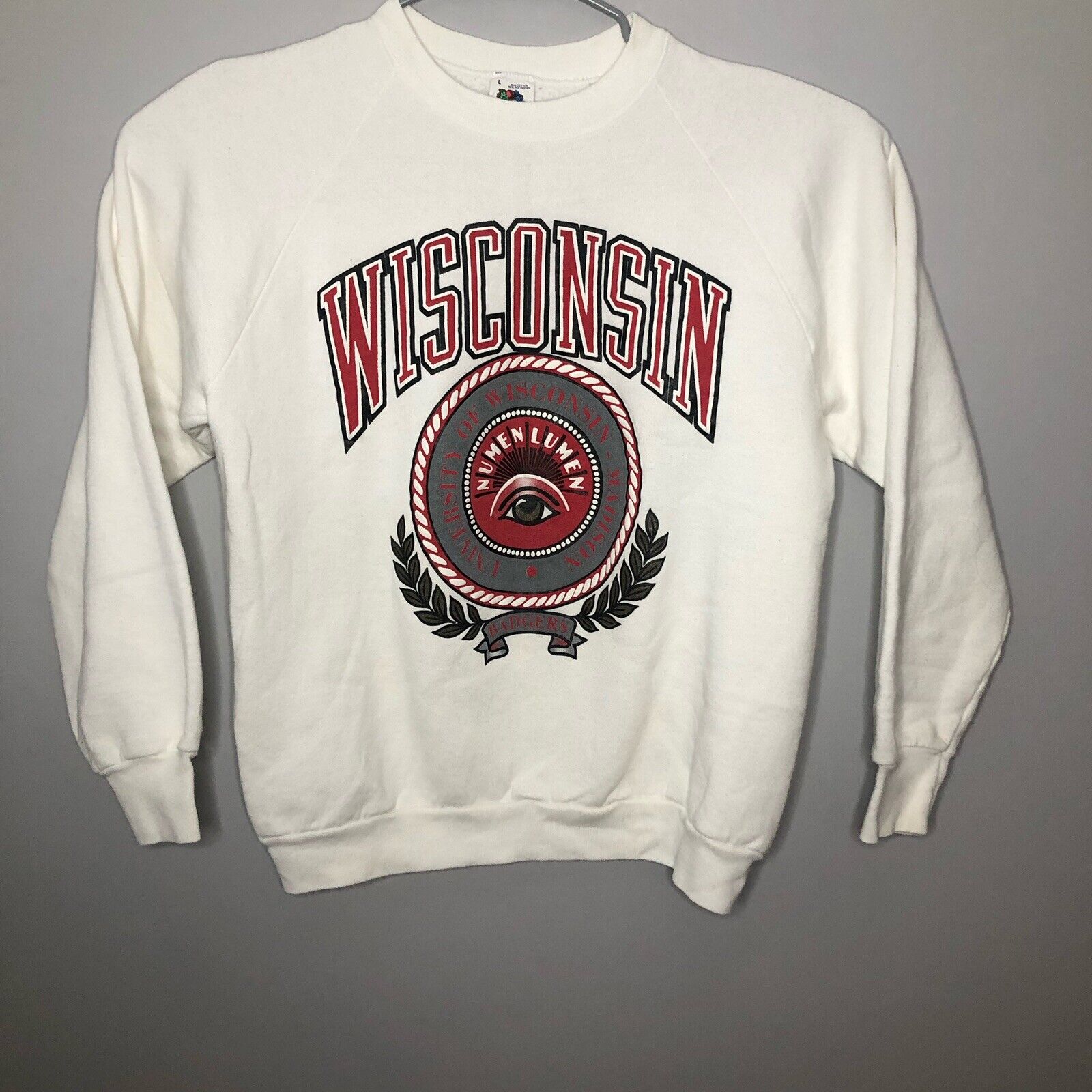 Vintage University of Wisconsin Badgers 90s Spellout Crewneck Sweatshirt - NCAA Apparel