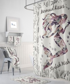 Vintage Wash Mermaid Shower Curtain | vintage shower curtains