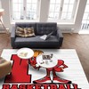 Vintage Washable Area Rug - Large Non-Slip Carpet for Living Room, Dining Room, or Bedroom with Basketball Design