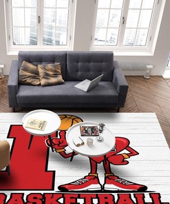 Vintage Washable Area Rug - Large Non-Slip Carpet for Living Room, Dining Room, or Bedroom with Basketball Design