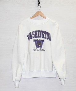 Vintage Washington Huskies Sweatshirt Crewneck Size Large 90S Ncaa Made Usa, Ncaa Washington Shirts