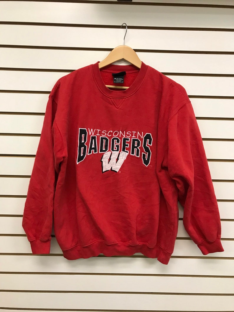 Vintage Wisconsin Badger State Pullover Sweatshirt - Football Fan Shirt - College Student Gift