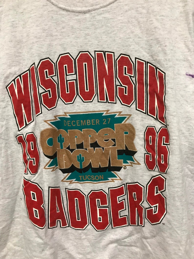 Vintage Wisconsin Badger State Pullover Sweatshirt - Football Fan Shirt - NCAA Gift - Image 2