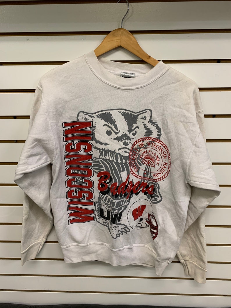 Vintage Wisconsin Badger State Pullover Sweatshirt - University Football Fan Apparel