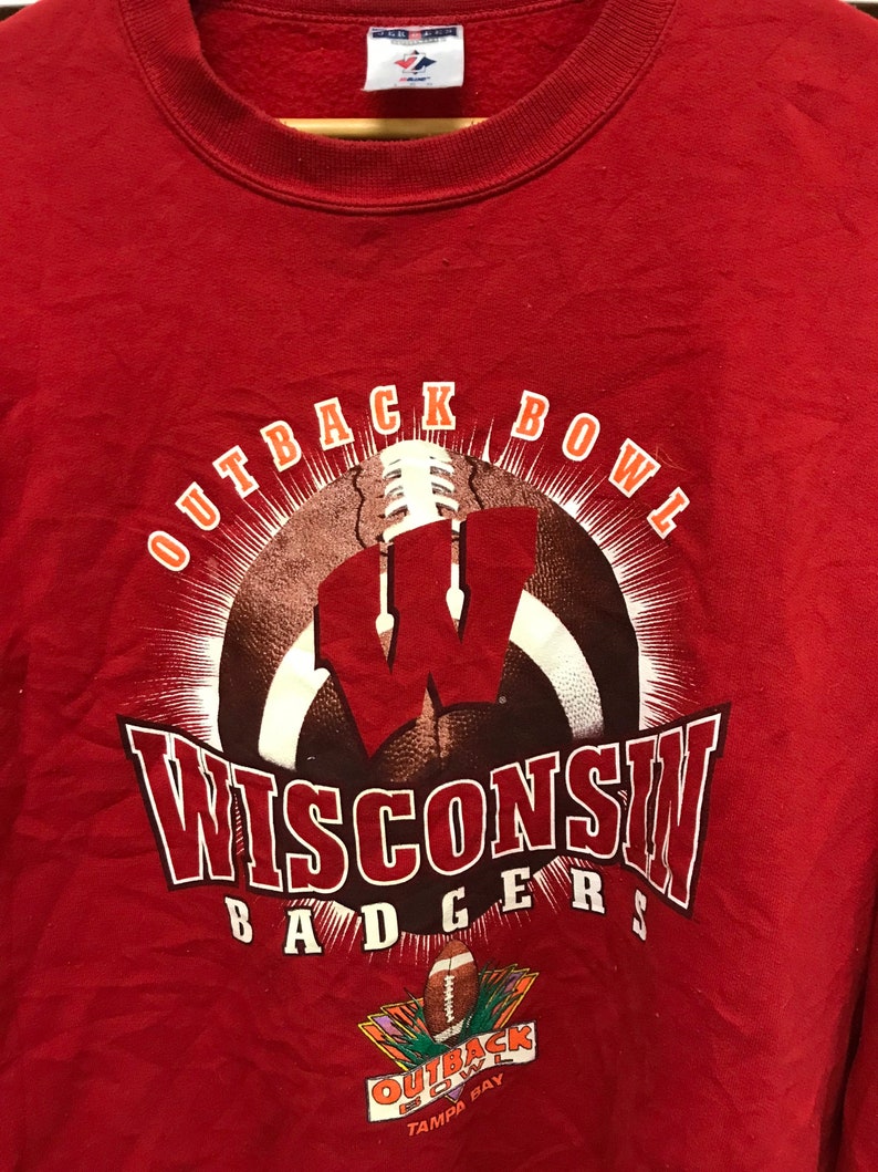 Vintage Wisconsin Badger State Pullover Sweatshirt - University Football Fan Gift - Image 2