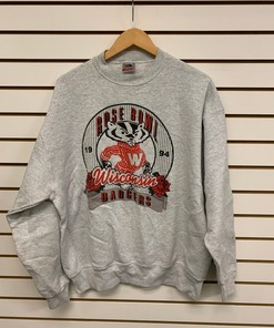 Vintage Wisconsin Badger State Pullover Sweatshirt - University Football NCAA Fan Gear