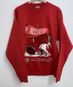 Vintage Wisconsin Badgers 1994 Rose Bowl Red Crewneck Sweatshirt - NCAA Football Fanwear