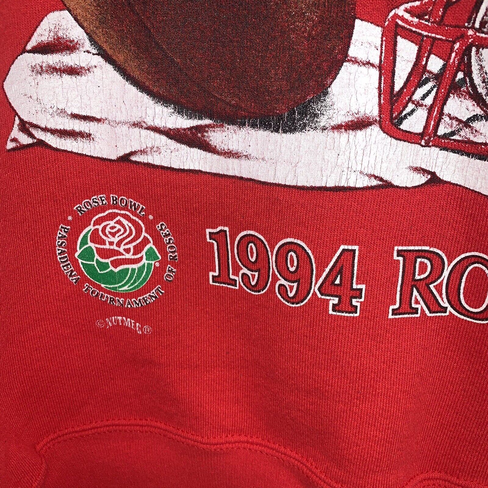 Vintage Wisconsin Badgers 1994 Rose Bowl Red Crewneck Sweatshirt - NCAA Football Fanwear - Image 2