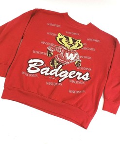 Vintage Wisconsin Badgers All Over Print Bucky Red Sweatshirt, Hoodie, T-Shirt - University Wisconsin Badgers