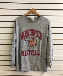 Vintage Wisconsin Badgers Basketball Shirt - Football Fan Apparel